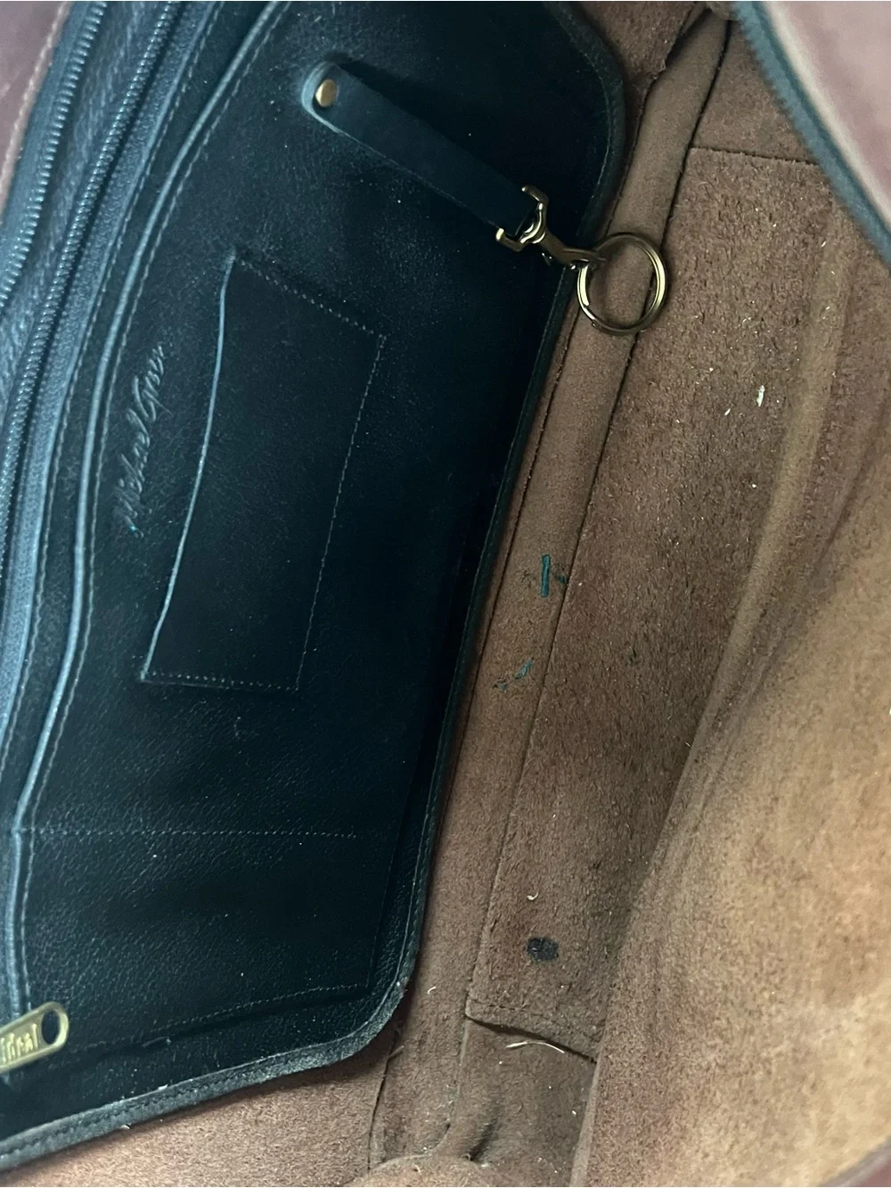 Vintage Dark Brown Leather Briefcase with Top Handles
